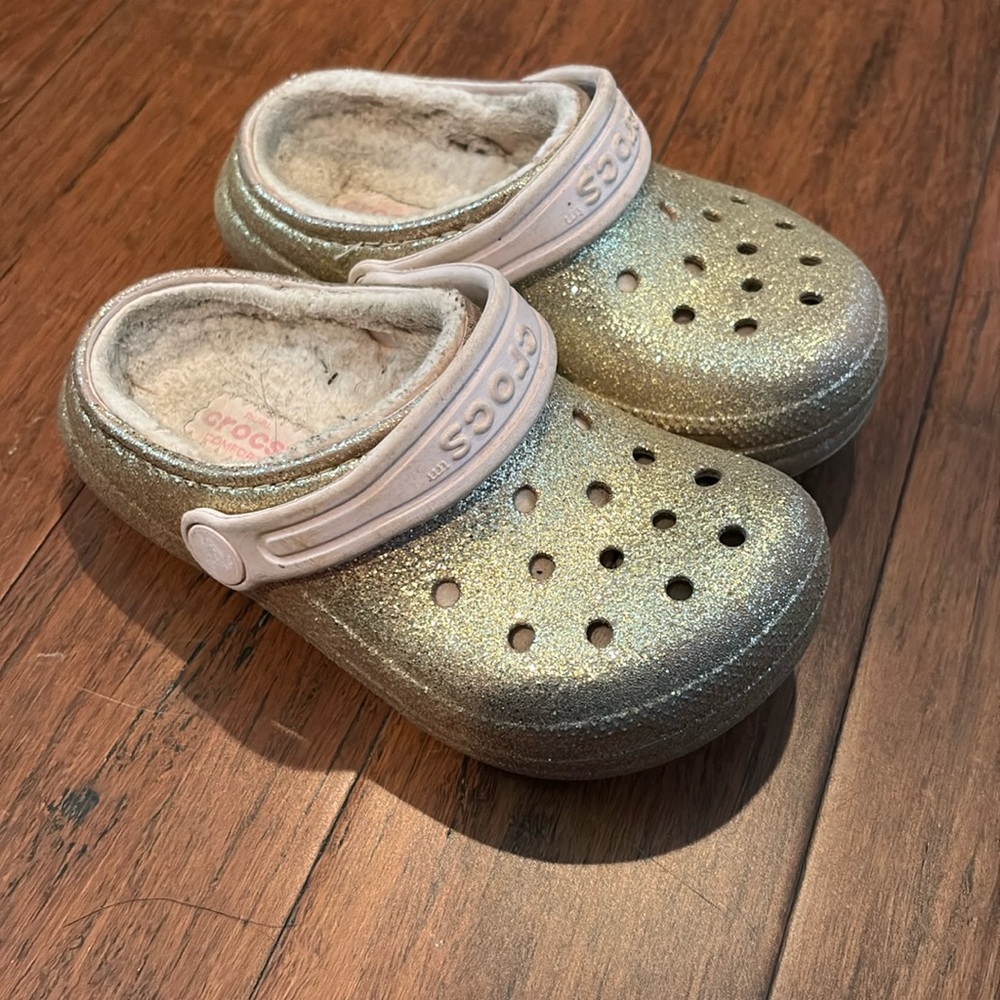 Rose gold Crocs
